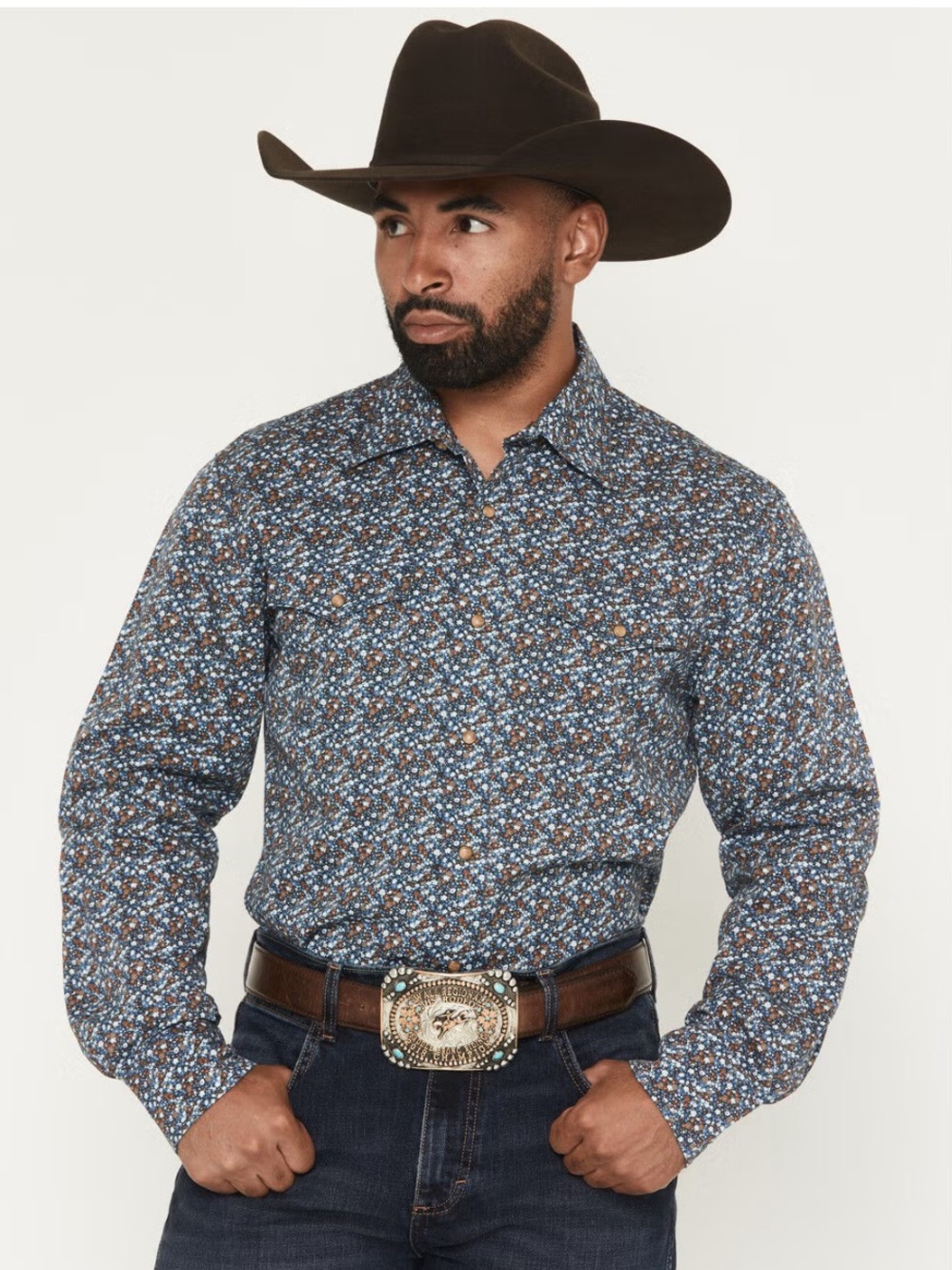 Wrangler Retro Men’s Floral Western Button-Down Shirt